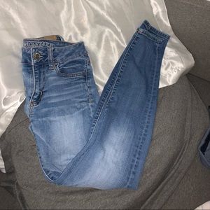 AEO Super Stretch Blue Jeggings